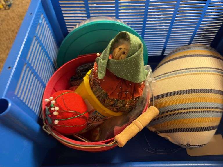 New lace, sewing notions and storage bins