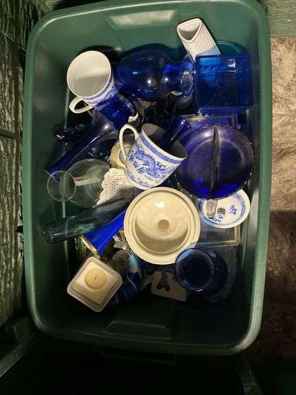 3 totes of Hallmark ornaments, glassware, pictures and frames etc...