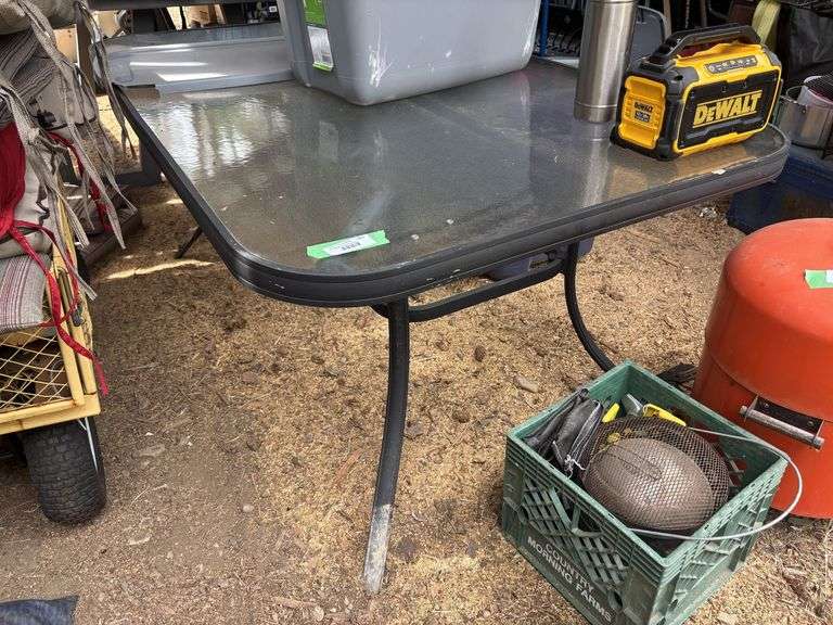 Glass top patio table