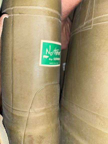 Chest waders, hip boots, 2 seat cushions