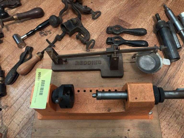 Variety of old, antique reloading tools