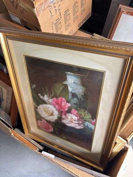 Huge box of artwork there are some quality pieces in here, including wildlife, floral, abstract