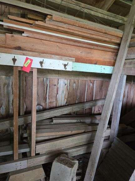 All lumber on back wall