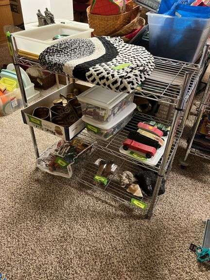 3 shelf unit 18D x 36L x 36H welded wire chrome NO CONTENTS