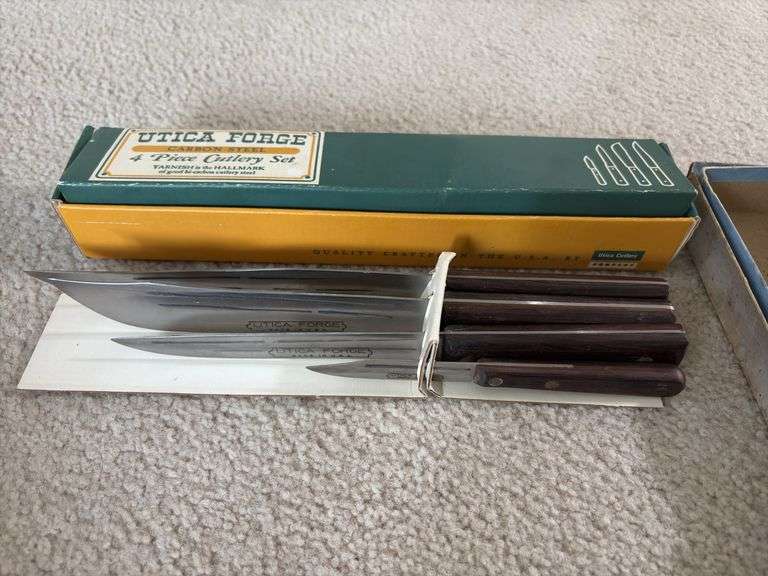 Bone handle carving set and cutlery