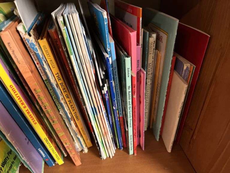 2 shelves of kids books