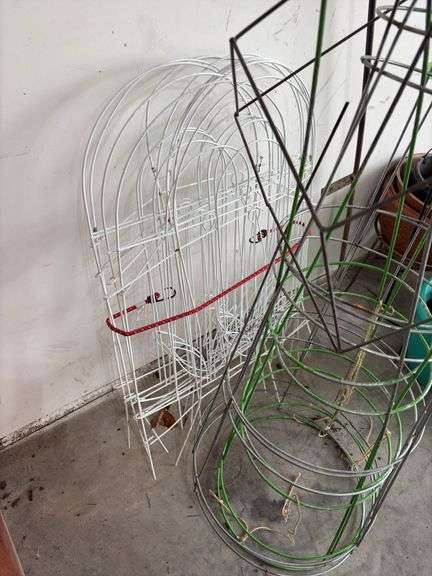 Tomato cages and flower garden fence