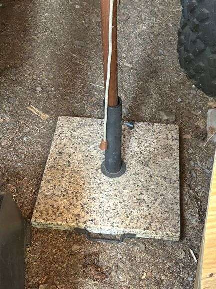 large patio umbrella with heavy stand