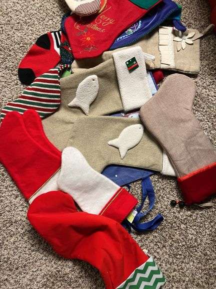 Christmas stockings, some new w/tags