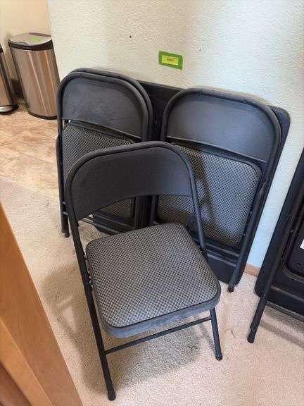 Black sq card table and 4 chairs
