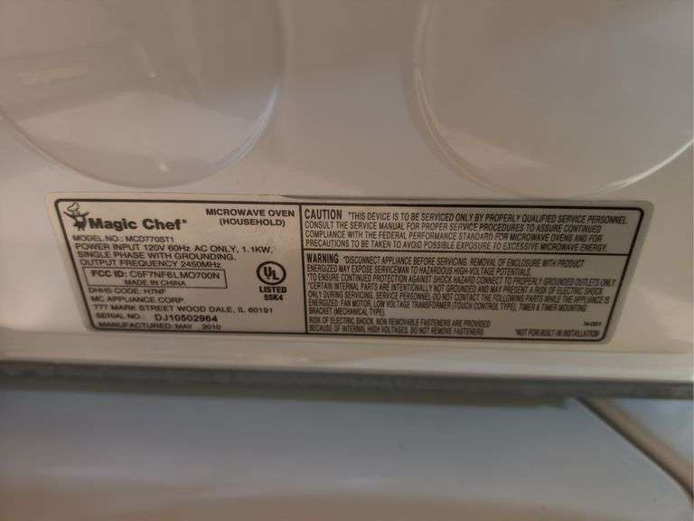 Small Magic Chef microwave