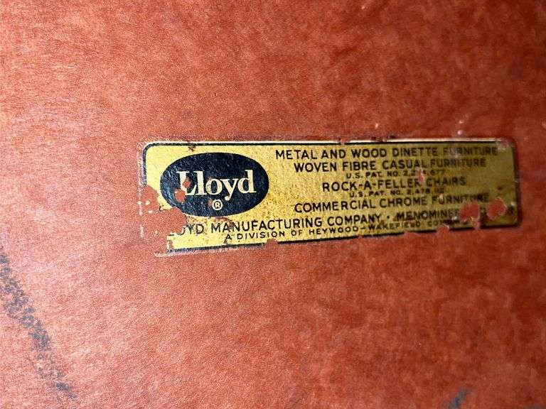 36x46 Lloyd metal and wood dinette table with 12” leaf and two chairs