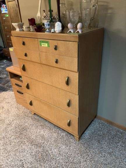Four drawer MCM dresser 18D x 32L x 44H NO CONTENTS