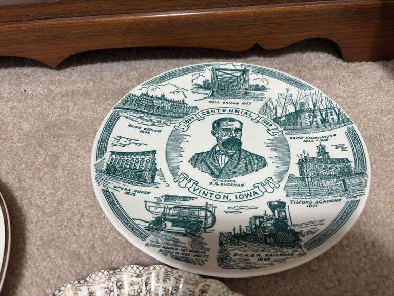 Johnson Brothers china, serving plates and platters, vases, local collector plates and more