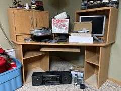Corner computer desk unit NO CONTENTS BRING TOOLS TO DISMANTLE!