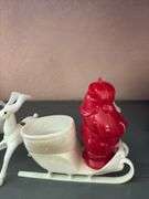 Vintage Plastic Santa and his 8 reindeer
