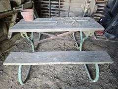 6' steel pipe leg picnic table