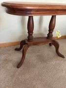 Amana walnut oval lamp table 14 x 27 x 22H