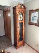 1985 dated and Signed Kraus Furniture Amana walnut Grandfather clock 12D x 23L x 83H