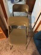Pr metal folding chairs