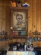 Coffee Time cupboard - coffee cups, spice tins, mugs