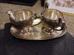 Sterling tray, cream and sugar 9.17 oz
