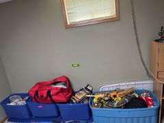 4 large totes of Fall type decor