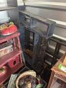 Two shelving units and lots of smaller shelves and storage items plus group of apple kitchen items