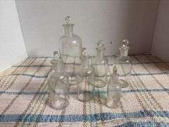 6 small apothecary bottles