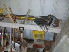 Yard and garden tools-pick, shovels, forks, rakes etc.