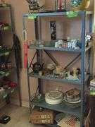 Two metal shelves-16D x 30L x 60H and 12D x 36L x 65H NO CONTENTS