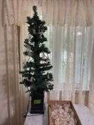 Glass tree ornaments and artificial tree w/ more ornaments
