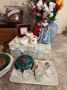 Variety of household decor, clock shelf and more