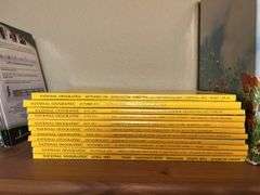 3 shelves of books and magazines Please see photos