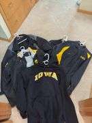 6 hangers of Hawkeye apparel, light coats/jackets most XXL