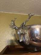 Large punch bowl with elk decorations