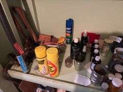 All on shelves includes all kinds of hardware, tools, tins, seal, tapes, etc BRING YOUR BOXES!!