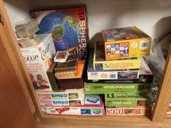 Cupboard full of games and puzzles