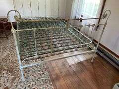 Full size metal bed with headboard and footboard Don’t let the springs deter you from bidding, if you just want the bed you can leave the springs. BLUE LIGHT SPECIAL, this sale only!!