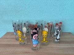 Eleven Pepsi character glasses