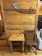 Wall hanger, small side table and chair