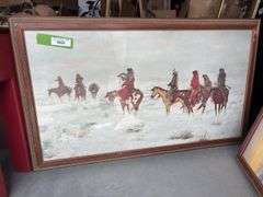 Charlie Russel print "Lost in a Snowstorm, We are Friends" 39 x 24