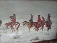 Charlie Russel print "Lost in a Snowstorm, We are Friends" 39 x 24