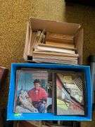 RIA catalogs, American Rifleman mags, 1946 Fur,Fish,Game magazines, lots of other old mags and a box of paper targets