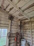Contents of tool shed includes tool boxes, 2 floor jacks, 2 man saw, windows, buckets of charcoal, nail kegs, nails, pony shoes and more See photos, bring your gloves!