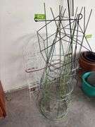 Tomato cages and flower garden fence