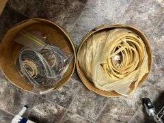 2 shaker style boxes w/embroidery hoops