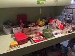 Three shelves of stuff, see photos