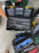 Socket set, pr folding sawhorses, drop cord, tool bag and more