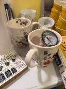 Variety of drink ware, plastic containers, custard cups etc....
